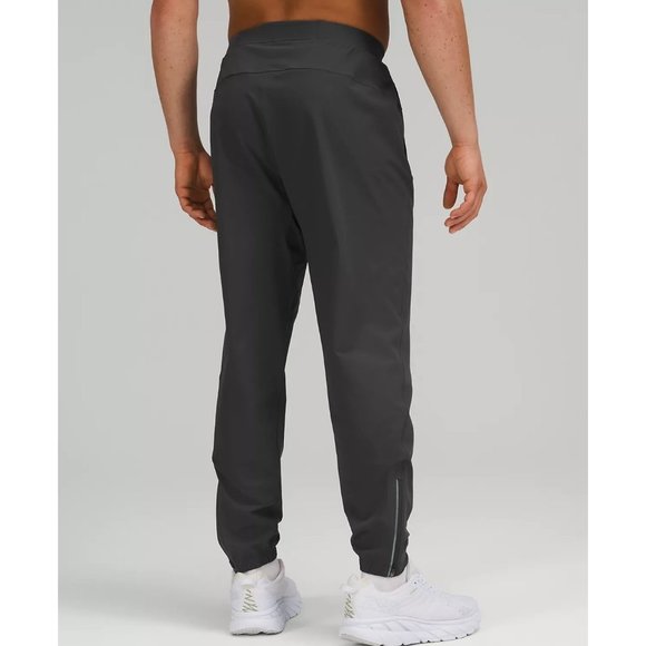 •SOLD•LULULEMON Black Men's Zip-Hem Elastic Waist Surge Running Joggers Medium - Picture 2 of 9